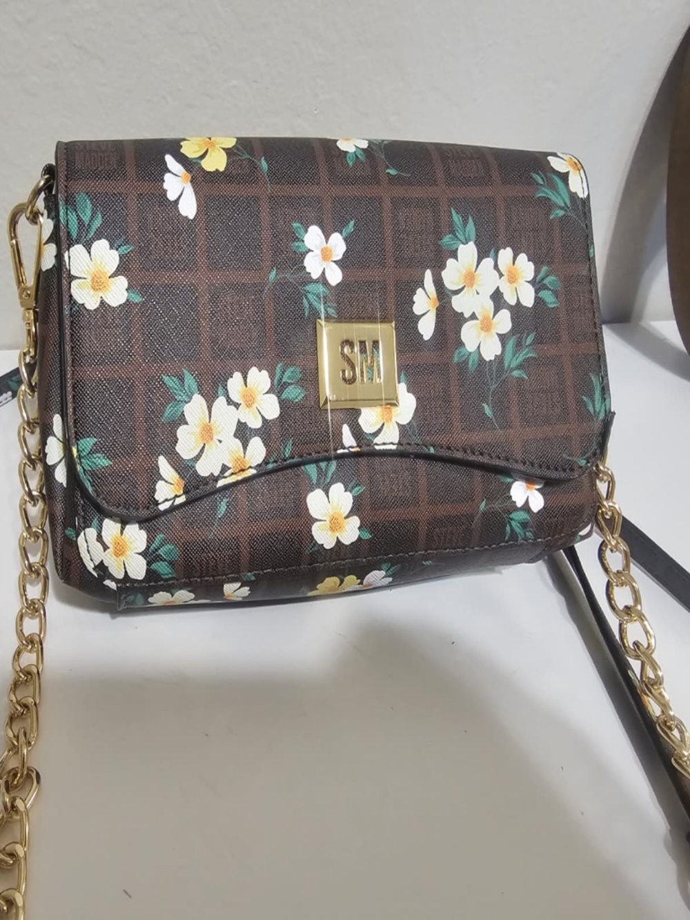 Steve Madden Floral Crossbody Bag Brown & Gold – New Without Tags